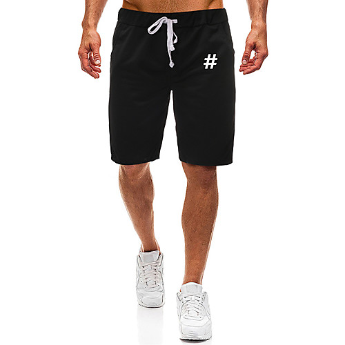 

Men's Shorts Jogger Shorts Elastic Waist Drawstring Cotton Letter Printed Sport Athleisure Shorts Breathable Soft Comfortable Running Everyday Use Beach General Use