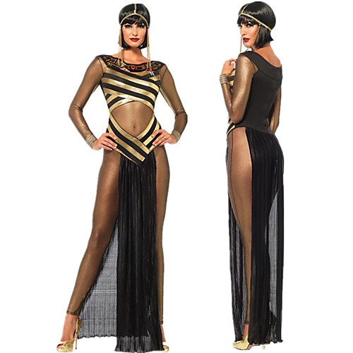 

Cleopatra Retro Vintage Ancient Egypt Vacation Dress Dress Outfits Masquerade Prom Dress Women's Costume Black Vintage Cosplay Party Halloween Sleeveless / Headwear