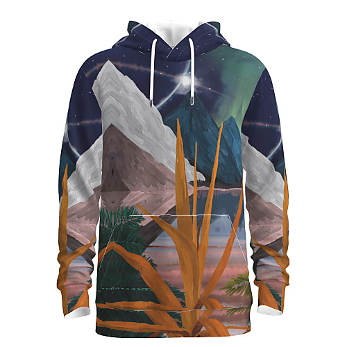 

Men's Daily Pullover Hoodie Sweatshirt Plants Graphic Hooded Work Casual Hoodies Sweatshirts Long Sleeve Blue
