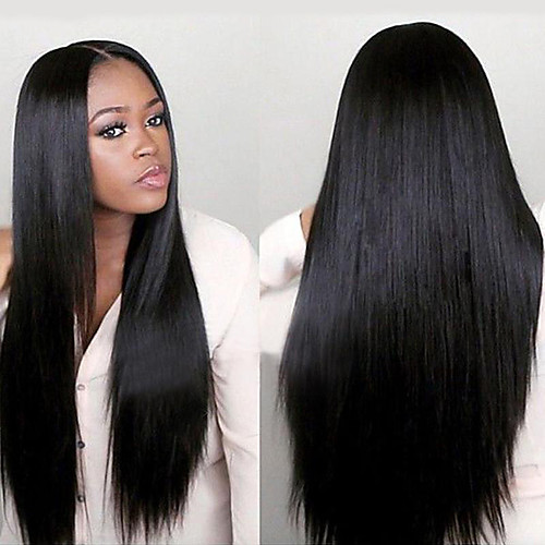 

Synthetic Wig Straight Middle Part Wig Long Very Long Black Synthetic Hair 65 inch Women's Fashionable Design Party Middle Part Black