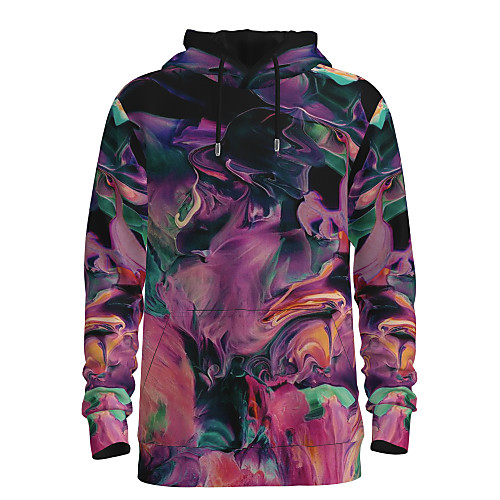 

Men's Pullover Hoodie Sweatshirt Graphic 3D Daily 3D Print Basic Hoodies Sweatshirts Purple