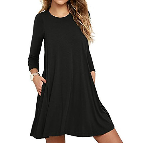 

women's long sleeve/sleeveless casual loose swing t-shirt dress (xxl, 00sleeveless-light blue)
