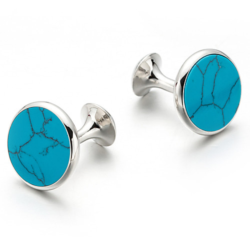 

Cufflinks Simple Basic Brooch Jewelry Blue For Daily Festival