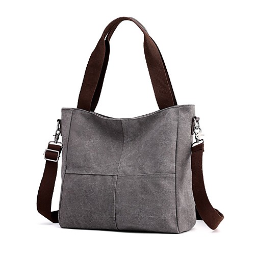 

Women's Bags Canvas Tote Top Handle Bag Zipper Daily Date Handbags Black Fuchsia Sky Blue Beige