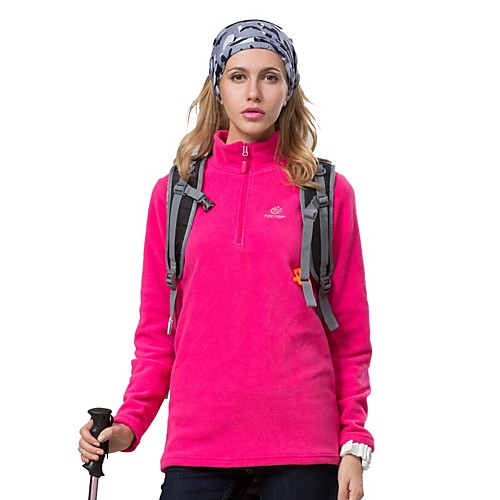 

Women's Hiking Jacket Hiking Fleece Jacket Winter Outdoor Solid Color Windproof Fleece Lining Breathable Warm Jacket Hunting Fishing Climbing Black Purple Yellow Red Light Purple