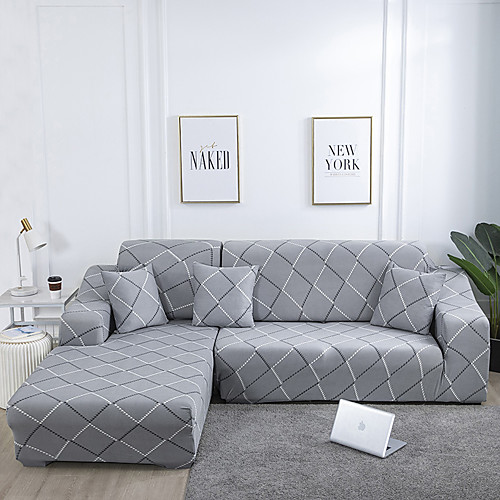 

Stretch Slipcover Sofa Cover Couch Cover Line Printed Sofa Cover Stretch Couch Cover Sofa Slipcovers for 1~4 Cushion Couch with One Free Pillow Case