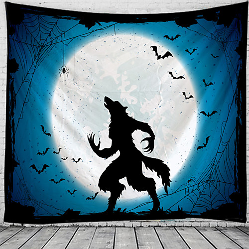 

Halloween Wall Tapestry Art Decor Blanket Curtain Picnic Tablecloth Hanging Home Bedroom Living Room Dorm Decoration Psychedelic Wolf Bat Witch Haunted Scary Polyester