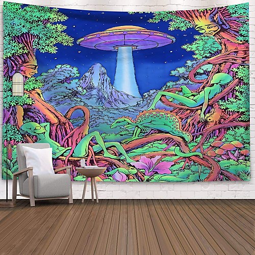 

Wall Tapestry Art Decor Blanket Curtain Picnic Tablecloth Hanging Home Bedroom Living Room Dorm Decoration Polyester Print Colorful Tree People Cartoon Abstract