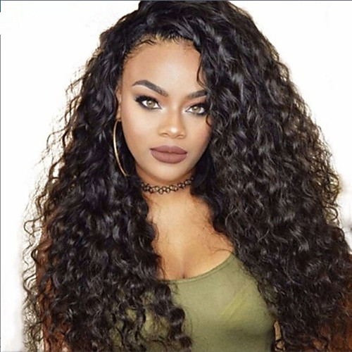 

Synthetic Wig Afro Jerry Curl Asymmetrical Wig Very Long Black Synthetic Hair 28 inch Women's Classic Exquisite Fluffy Black