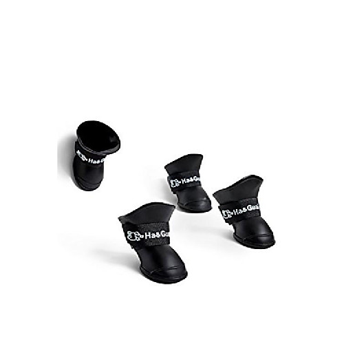 

toy / small dog rain boots rubber shoes for maltese pom yorkie chihuahua shih tsu (small size, black)