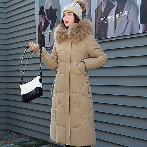 

Women's Parka Parka Solid Colored POLY White / Black / Red M / L / XL