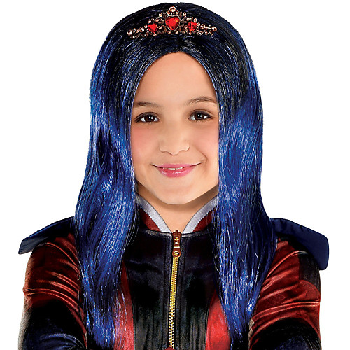 

Cosplay Wig Child Evie Straight Middle Part Wig Medium Length Lake Blue Synthetic Hair Women's Anime Cosplay Adorable Blue