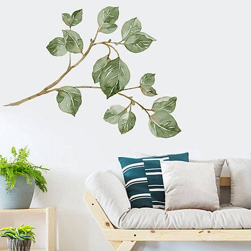 

Botanical Wall Stickers Fresh Leaves Branches Wall Stickers Decorative Wall Stickers PVC Home Decoration Wall Decal Wall Decoration 1pc
