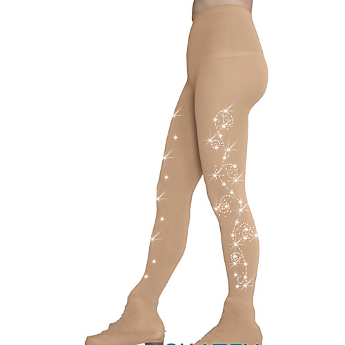 

Over The Boot Figure Skating Tights Women's Girls' Ice Skating Tights Dusty Rose Khaki Spandex High Elasticity Training Competition Skating Wear Warm Crystal / Rhinestone Ice Skating Winter Sports