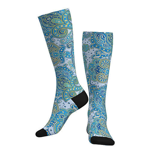 

Compression Socks Long Socks Over the Calf Socks Athletic Sports Socks Cycling Socks Women's Men's Bike / Cycling Breathable Soft Comfortable 1 Pair Floral Botanical Cotton Blue S M L / Stretchy