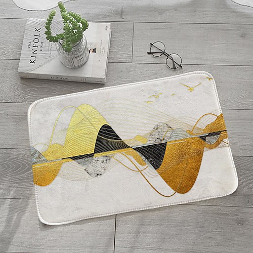 

1pc Modern Mountain Range Bath Mats / Bath Rugs Coral Velve Geometric / Abstract 5mm Bathroom New Design