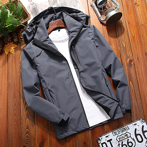 

Men's Hiking Jacket Outdoor Thermal Warm Waterproof Windproof Breathable Jacket Top Outdoor Dark Grey Black Red Army Green Dark Blue
