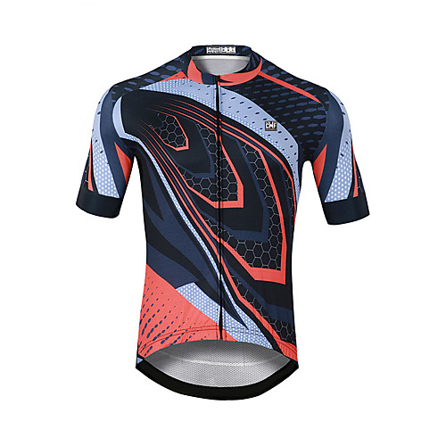 

CAWANFLY Men's Short Sleeve Cycling Jersey Blue / Black Bike Jersey Top Mountain Bike MTB Road Bike Cycling Quick Dry Sports Clothing Apparel / Stretchy