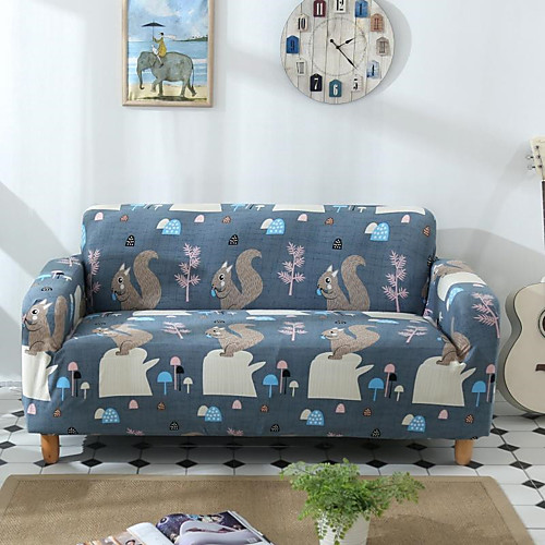

Stretch Slipcover Sofa Cover Couch Cover Squirrel Printed Sofa Cover Stretch Couch Cover Sofa Slipcovers for 1~4 Cushion Couch with One Free Pillow Case