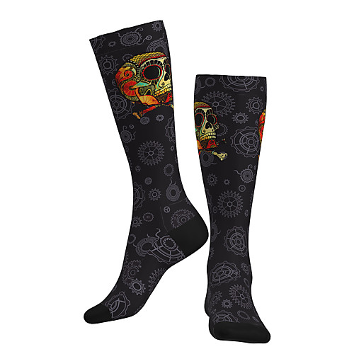 

Compression Socks Long Socks Over the Calf Socks Athletic Sports Socks Cycling Socks Men's Women's Bike / Cycling Breathable Soft Comfortable 1 Pair Geometic Skull Cotton Black M L / Stretchy