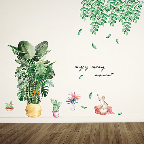 

WallDecals Decor Vinyl DIY Green Tree Leaves Wall Stickers Removable Waterproof Wallpaper Decals Art Easy Peel & Stick for Kids Room Living Room Bedroom 30904CM