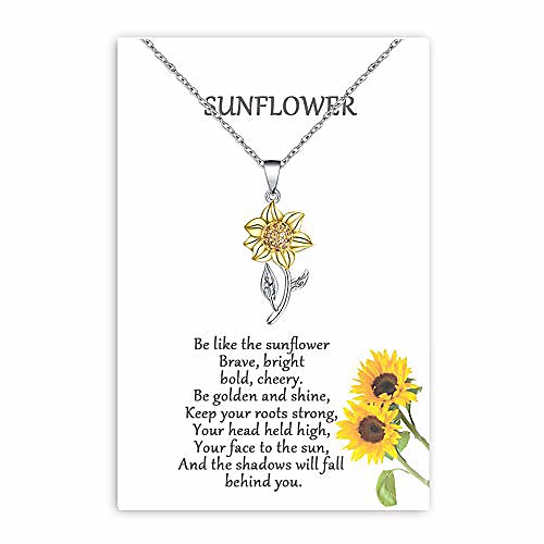 

sunflower pendant necklace for women hypoallergenic jewelry gifts bestfriend girls
