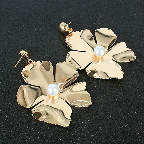 

Women's Hoop Earrings Classic Flower Love Classic Vintage Earrings Jewelry Gold For Wedding Party 1 Pair