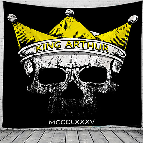 

Halloween Party Holiday Wall Tapestry Art Decor Blanket Curtain Picnic Tablecloth Hanging Home Bedroom Living Room Dorm Decoration Psychedelic Skull Skeleton King Arthur Haunted Scary Polyester