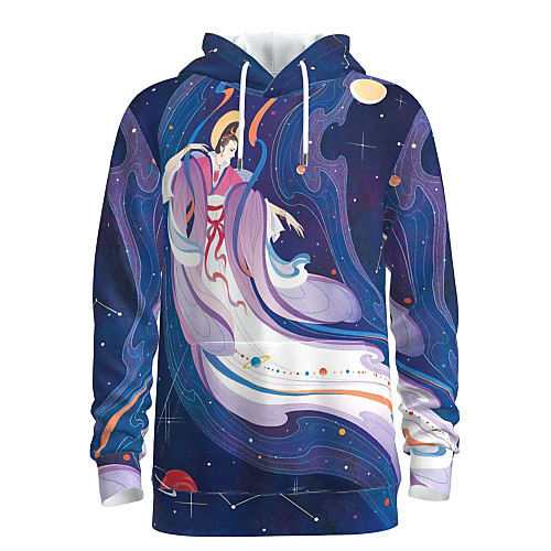 

Men's Women's Weekend Pullover Hoodie Sweatshirt Graphic Chinese Style Galaxy Star Print Oversized Hooded Casual Streetwear Hoodies Sweatshirts Long Sleeve Purple Lavender