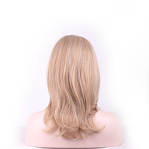

Synthetic Wig Loose Curl Asymmetrical Wig Short Light Blonde Synthetic Hair 14 inch Women's Fashionable Design Classic Easy to Carry Blonde