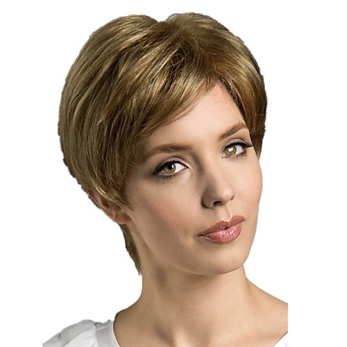 

Synthetic Wig Loose Curl Asymmetrical Wig Short Blonde Synthetic Hair 6 inch Women's Classic Exquisite Fluffy Brown