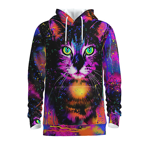 

Men's Daily Pullover Hoodie Sweatshirt Graphic Animal Hooded Basic Hoodies Sweatshirts Long Sleeve Rainbow