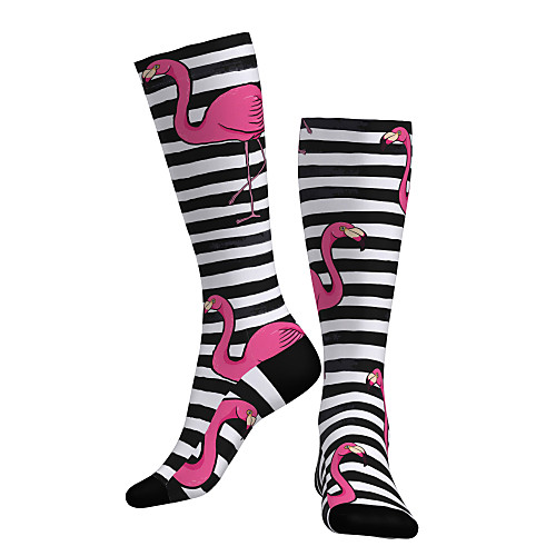 

Compression Socks Long Socks Over the Calf Socks Athletic Sports Socks Cycling Socks Men's Women's Bike / Cycling Breathable Soft Comfortable 1 Pair Stripes Flamingo Cotton Fuchsia M L / Stretchy