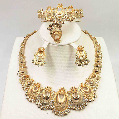 

Women's Clear Synthetic Diamond Bridal Jewelry Sets Simple Basic Elegant Earrings Jewelry Light Yellow / Dark Yellow / Yellow For Wedding Engagement 1 set
