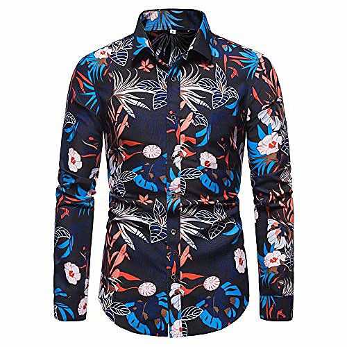 

Men's Shirt Other Prints Florals Long Sleeve Dailywear Tops A03 red A03 black A04 white