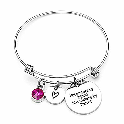 

best friends bracelet- not sisters by blood but sisters by heart charm bracelet- graduation gift,sister friend jewelry (10-october2-rose)