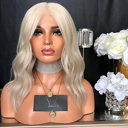 

Synthetic Wig Curly Deep Wave Middle Part Wig Medium Length Light Blonde Synthetic Hair Women's Fashionable Design Comfortable Fluffy Black Light Brown