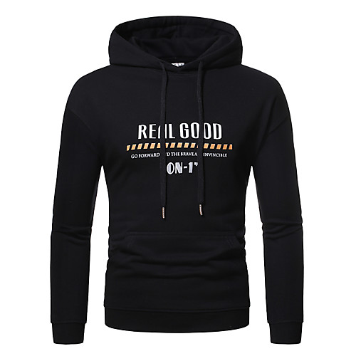 

Men's Plus Size Pullover Hoodie Sweatshirt Cartoon Hooded Daily Other Prints Basic Casual Hoodies Sweatshirts Long Sleeve Black Khaki Dark Gray