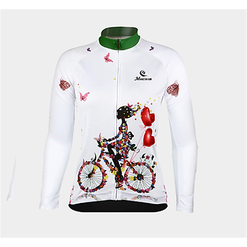 

Malciklo Women's Long Sleeve Cycling Jersey with Tights Winter Violet Red / White Red / Yellow Tropical Flowers Bike Thermal Warm Breathable Warm Quick Dry Sports Graphic Mountain Bike MTB Road Bike