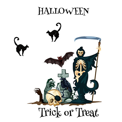

Halloween Party Halloween Decor Holiday Wall Stickers Holiday Wall Stickers Decorative Wall Stickers, PVC Home Decoration Wall Decal Wall / Toilet Decoration 1pc 2929cm