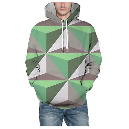 

Men's Pullover Hoodie Sweatshirt Print Graphic 3D Daily 3D Print Basic Hoodies Sweatshirts Green