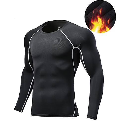 

Men's Women's Compression Shirt Long Sleeve Compression Base Layer T Shirt Top Plus Size Lightweight Breathable Quick Dry Soft Sweat-wicking Black Silver / Black Lycra Summer Winter Road Bike Fitness