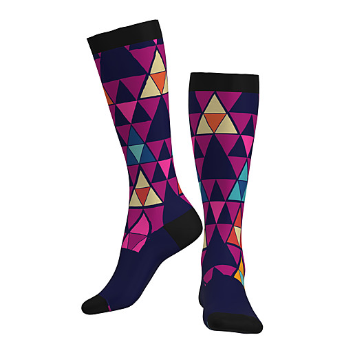 

Compression Socks Long Socks Over the Calf Socks Athletic Sports Socks Cycling Socks Men's Women's Bike / Cycling Breathable Soft Comfortable 1 Pair Geometic Cotton Purple M L / Stretchy