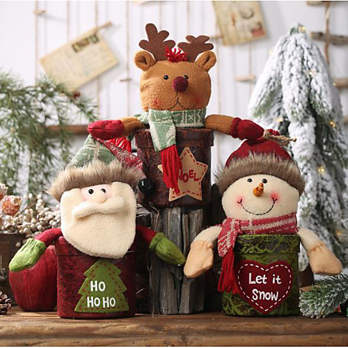 

Christmas Ornaments Leather Candy Jar Christmas Snow Man Gift Box Apple Box Child Cartoon Doll Gift Box