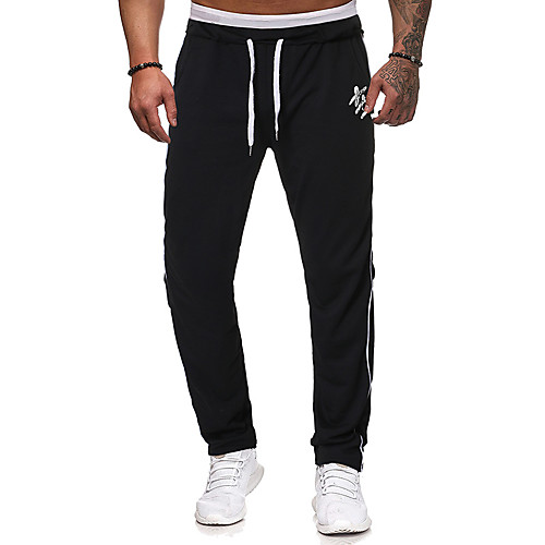 

Men's Jogger Pants Elastic Waist Drawstring Cotton Stripes Sport Athleisure Pants Breathable Soft Comfortable Running Everyday Use Exercising General Use