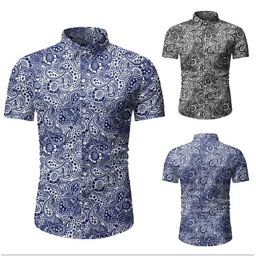 

Men's Shirt Graphic Classic Vacation Tops Black Blue