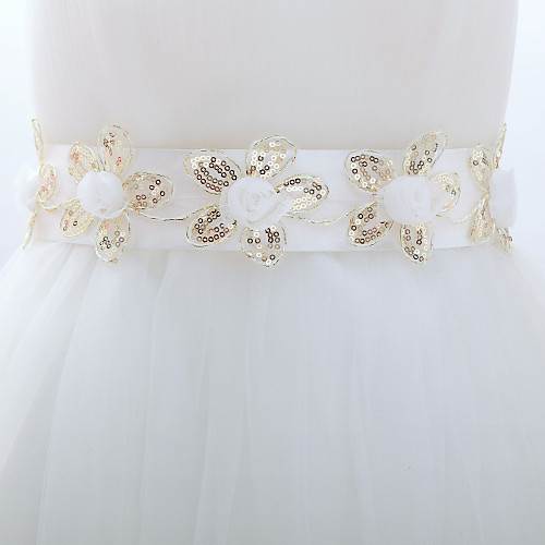 

Silk Like Satin / Lace Wedding Sash With Paillette Women's Sashes