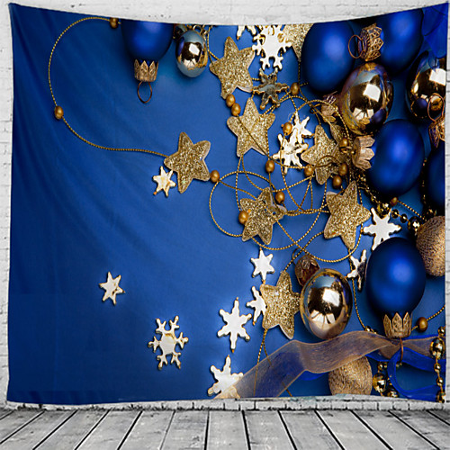 

Christmas Wall Tapestry Art Decor Blanket Curtain Picnic Tablecloth Hanging Home Bedroom Living Room Dorm Decoration Polyester Ball Star