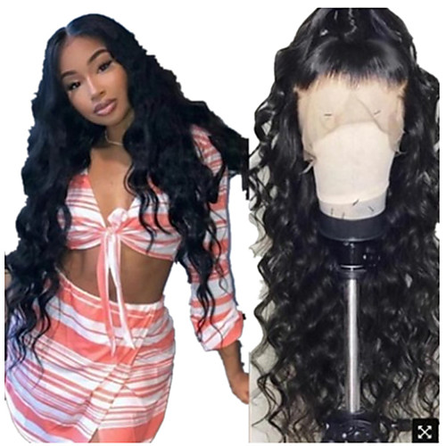 

Synthetic Wig Curly Loose Curl Middle Part Wig Long Natural Black Synthetic Hair 24 inch Women's Fashionable Design Fluffy Black