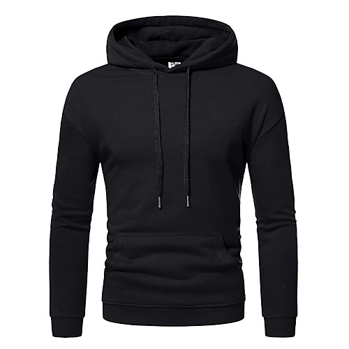 

Men's Plus Size Pullover Hoodie Sweatshirt Solid Color Hooded Daily Other Prints Basic Casual Hoodies Sweatshirts Long Sleeve Black Blue Khaki